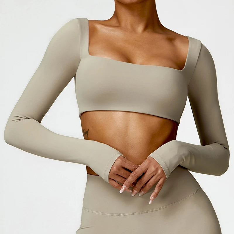 Arise™ Cropped Long Sleeve Yoga Shirt